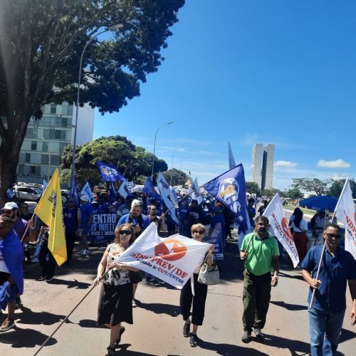 Diretores participam da marcha dos Servidores Públicos Federais.