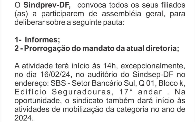 CONVOCATÓRIA ASSEMBLEIA GERAL